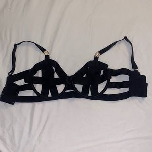 Black Very Sexy Unlined Strappy Demi Bra